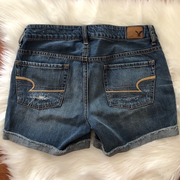 American Eagle Midi Distressed Jean Shorts - Picture 2 of 3